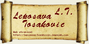 Leposava Tošaković vizit kartica